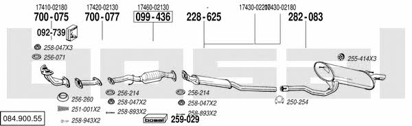  084.900.55 Exhaust system 08490055