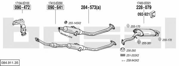  084.911.35 Exhaust system 08491135