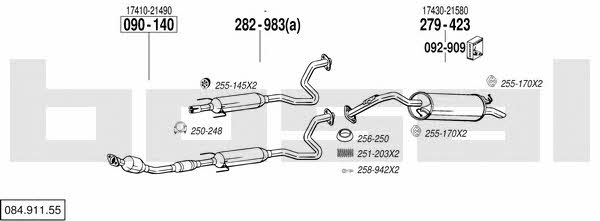  084.911.55 Exhaust system 08491155