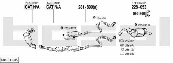 Bosal 084.911.95 Exhaust system 08491195 08491195 Bosal Exhaust system