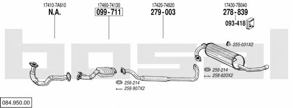 Bosal 084.950.00 Exhaust system 08495000