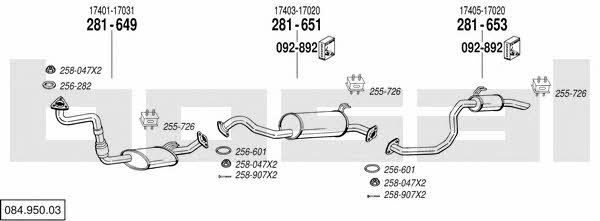  084.950.03 Exhaust system 08495003