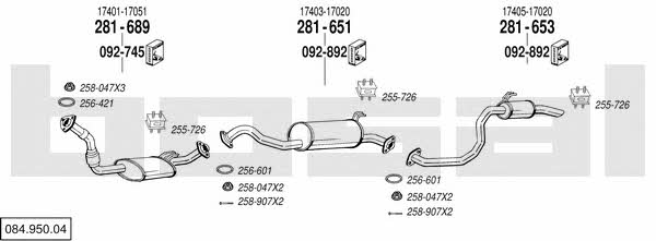 Bosal 084.950.04 Exhaust system 08495004