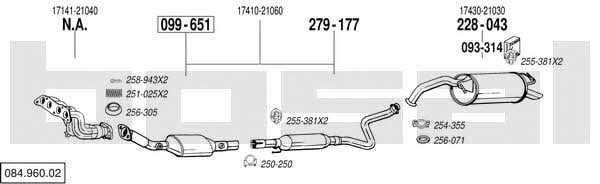 Bosal 084.960.02 Exhaust system 08496002 08496002 Bosal Exhaust system