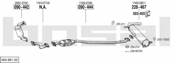 Bosal 084.981.02 Exhaust system 08498102