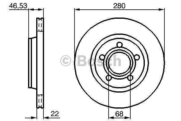 Bosch 0 986 478 022 Front brake disc ventilated 0986478022