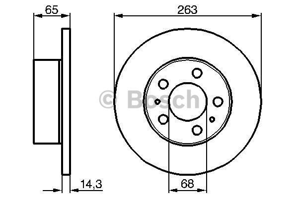 Bosch 0 986 478 144 Unventilated front brake disc 0986478144