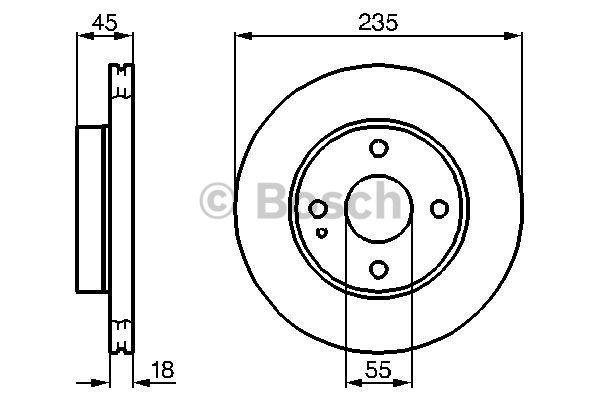Front vented brake disc Bosch 0 986 478 241