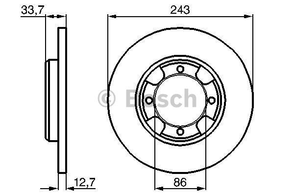 Bosch 0 986 478 253 Unventilated front brake disc 0986478253