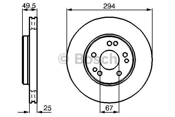 Bosch 0 986 478 428 Front brake disc ventilated 0986478428