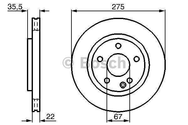 Front brake disc ventilated Bosch 0 986 478 474