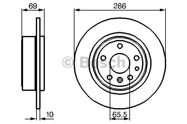 Bosch Rear brake disc, non-ventilated – price 136 PLN