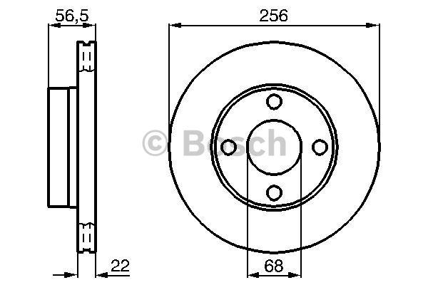 Bosch 0 986 478 550 Front brake disc ventilated 0986478550