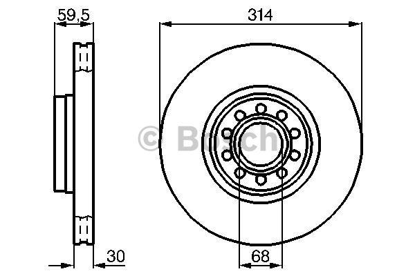 Front vented brake disc Bosch 0 986 478 617