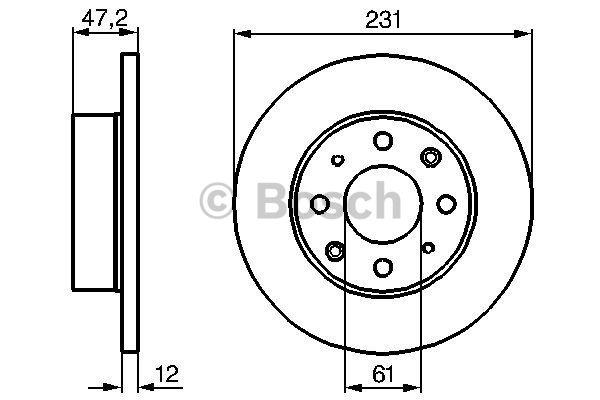 Bosch 0 986 478 676 Unventilated front brake disc 0986478676