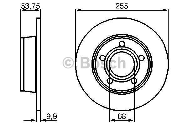 Bosch Rear solid brake disc – price 117 PLN