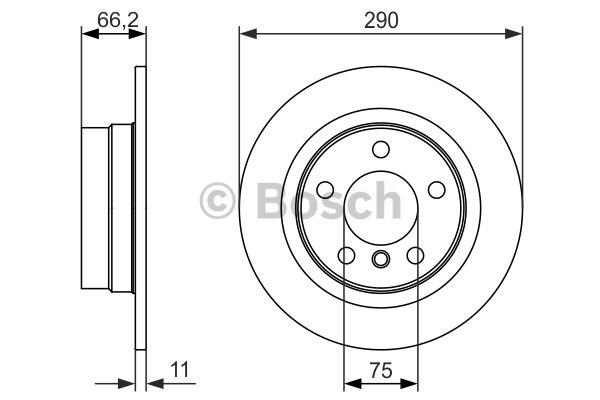 Bosch Rear brake disc, non-ventilated – price 134 PLN