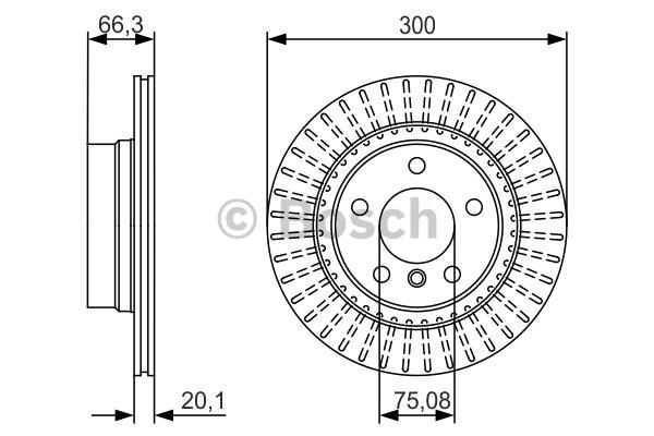 Bosch Rear vented brake disc – price 179 PLN