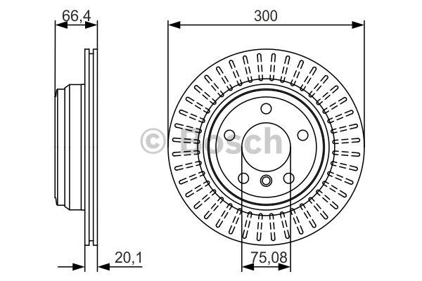 Bosch Rear vented brake disc – price 243 PLN