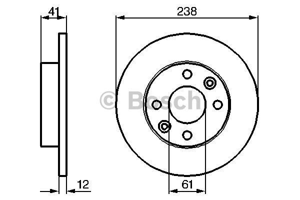 Bosch Unventilated front brake disc – price [object Object] PLN