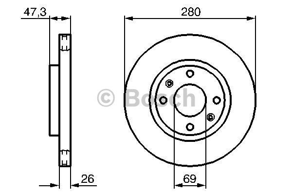 Bosch Front vented brake disc – price [object Object] PLN