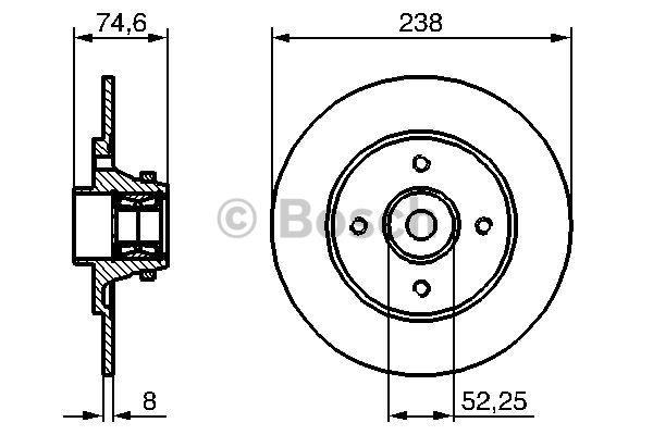 Bosch 0 986 479 281 Rear brake disc, non-ventilated 0986479281