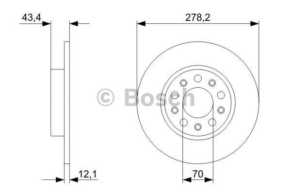 Bosch Rear brake disc, non-ventilated – price 133 PLN