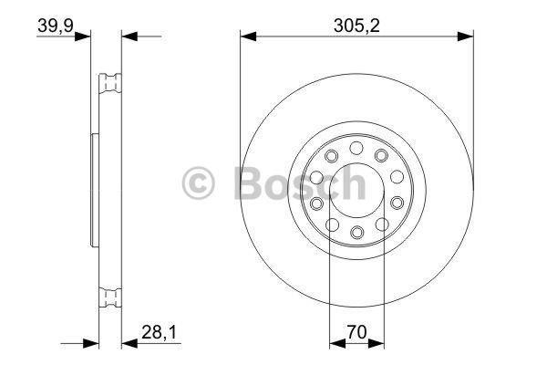Bosch Front brake disc ventilated – price 259 PLN