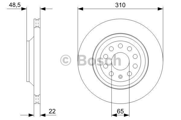 Bosch Rear ventilated brake disc – price 180 PLN
