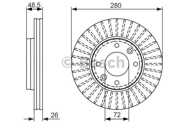 Bosch Front brake disc ventilated – price 156 PLN