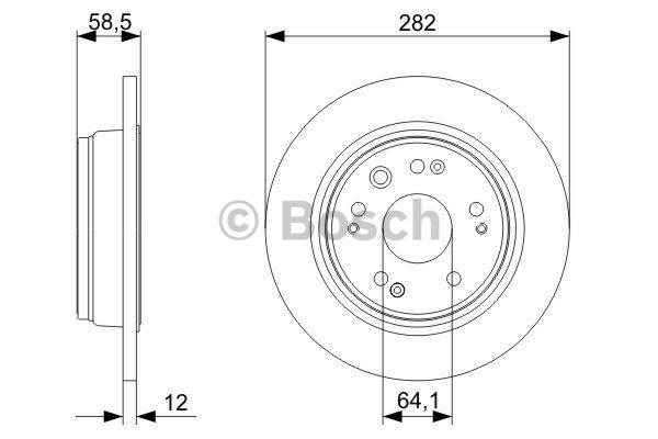 Bosch Rear brake disc, non-ventilated – price 140 PLN