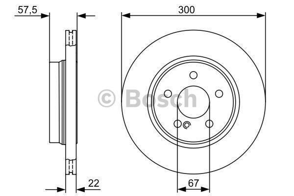 Bosch Rear vented brake disc – price [object Object] PLN