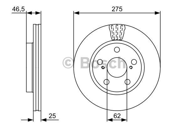 Front vented brake disc Bosch 0 986 479 428