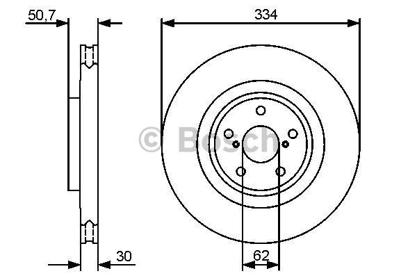 Bosch 0 986 479 433 Front brake disc ventilated 0986479433