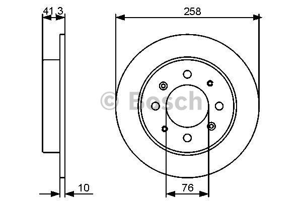Bosch Rear brake disc, non-ventilated – price 97 PLN
