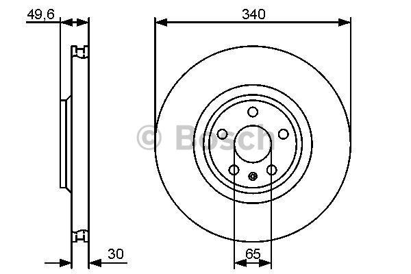 Bosch Front brake disc ventilated – price 299 PLN