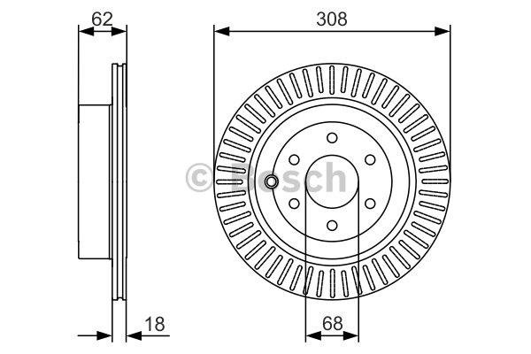 Bosch Rear vented brake disc – price [object Object] PLN