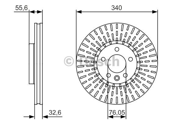 Bosch Front brake disc ventilated – price 285 PLN