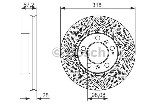 Bosch Front brake disc ventilated – price 414 PLN