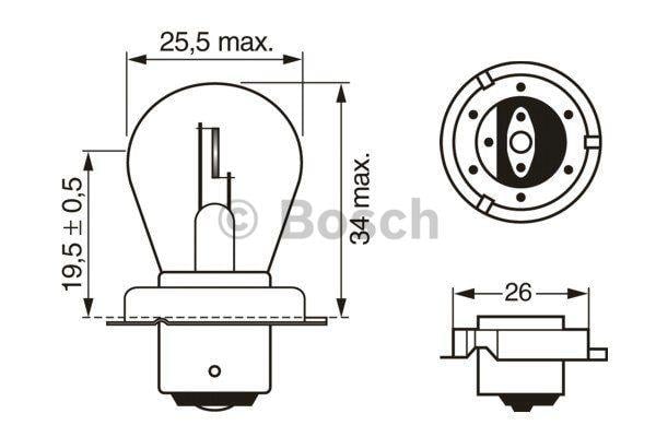 Bosch Halogen lamp Bosch Motorcycle 6V S3 15W – price [object Object] PLN