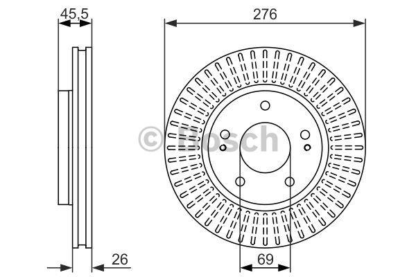 Bosch Front vented brake disc – price 189 PLN