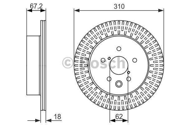 Bosch Rear ventilated brake disc – price 215 PLN