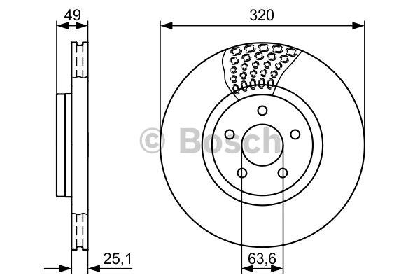 Bosch Front vented brake disc – price 259 PLN