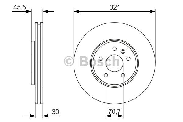 Bosch Front brake disc ventilated – price 267 PLN