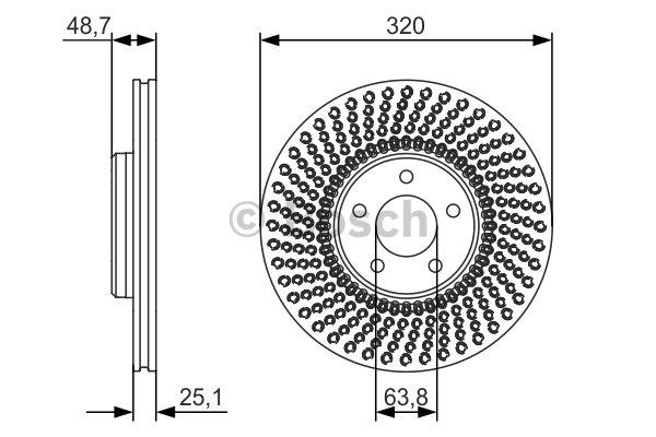 Bosch Front brake disc ventilated – price 272 PLN