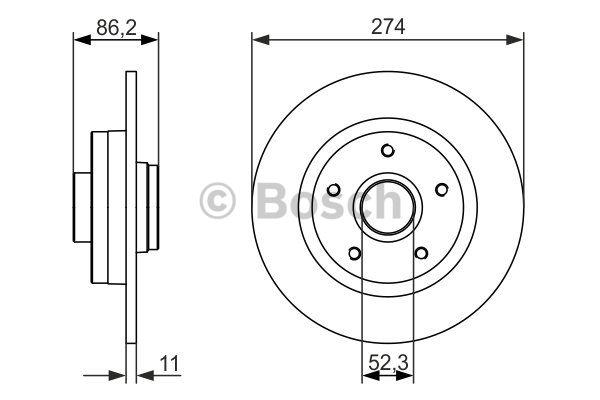 Rear solid brake disc Bosch 0 986 479 682