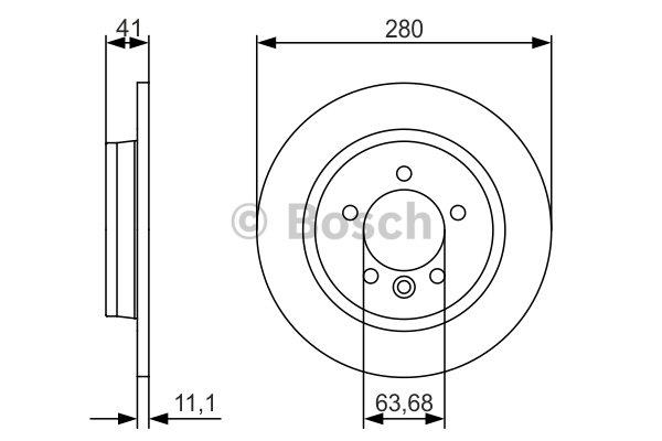 Bosch Rear brake disc, non-ventilated – price 117 PLN