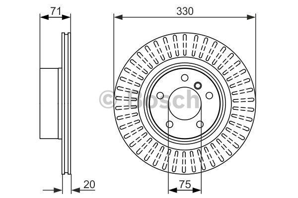 Bosch Rear vented brake disc – price 269 PLN