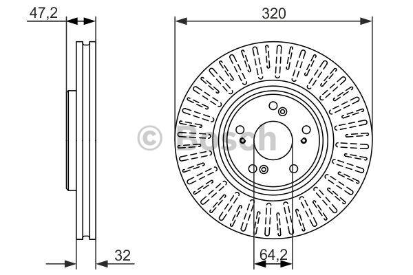 Front vented brake disc Bosch 0 986 479 741