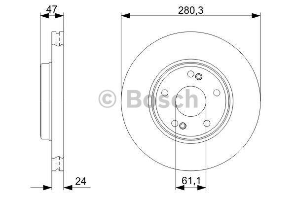 Bosch Front vented brake disc – price 209 PLN